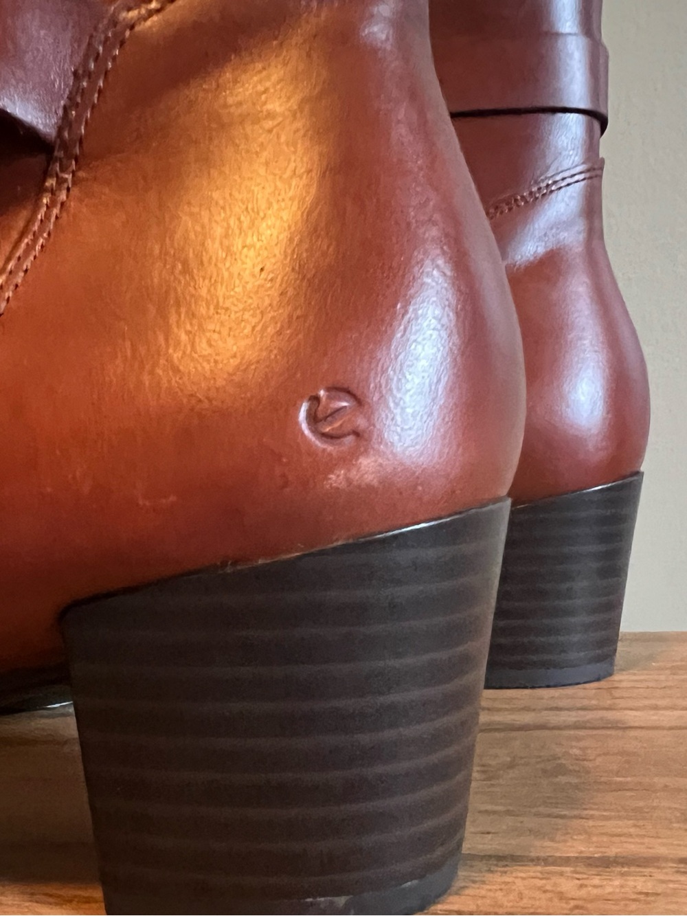 Ecco Brown Leather Ankle Bootie - Picture 6 of 12